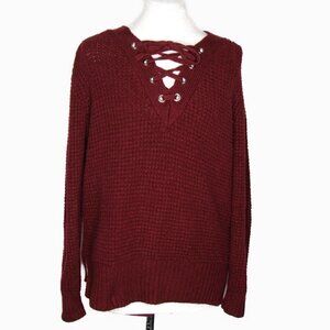 Ruby Moon - Long Sleeve- Lace Up Bodice Sweater Medium